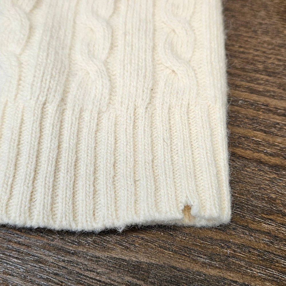 Vtg 90s Ralph Lauren Wool Angora Cable Knit Sweater P/P Petite XS FLAW - Picture 10 of 10